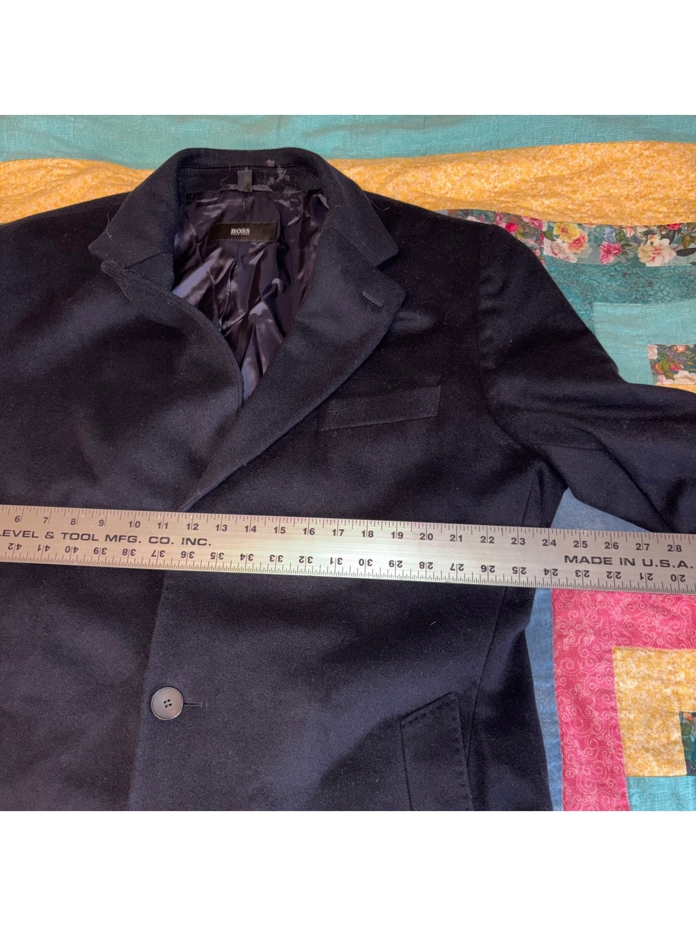 Hugo Boss $749 Wool/Cashmere Men's 46L Black Overcoat Size 46L - Picture 9 of 9
